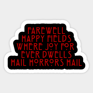 John Milton Hail Horrors Hail Sticker